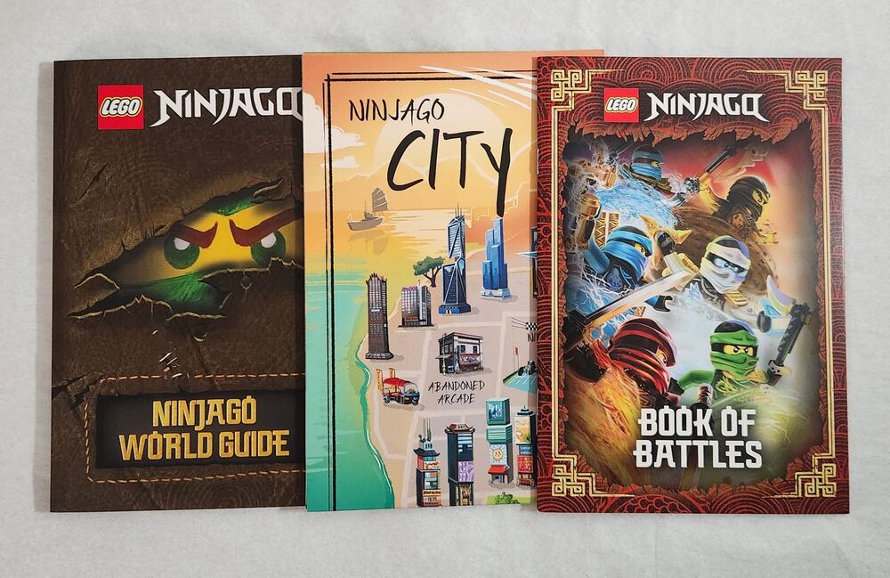Lego Ninjago World Guide Book, Book Of Battles & City Map Pre-owned